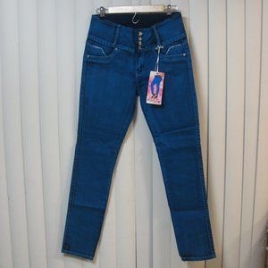 NWT Paisita Jeans teal blue levanta cola jeans jeggings 13